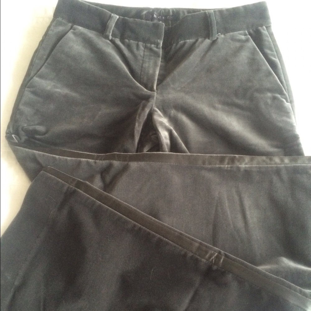 Theory charcoal velvet pants